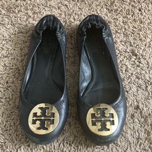 Tory Burch black leather ballet flats